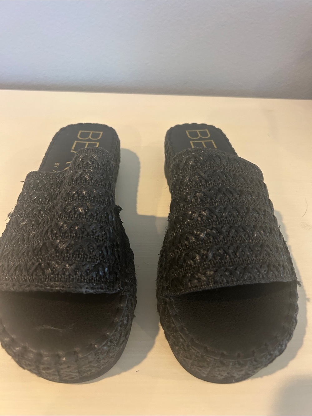 Beach by Matisse Black Woven Slide Sandals for Women
